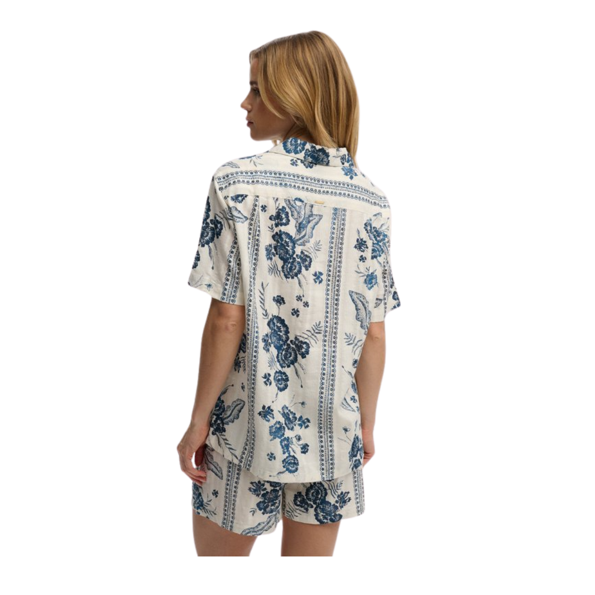 Beach Printed S/S Shirt - Jeane Floral Cream