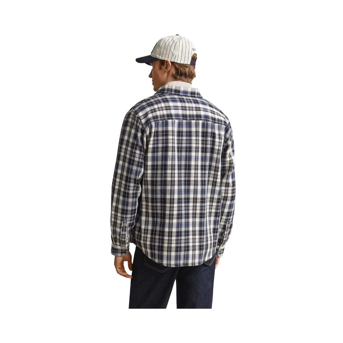 Twill Check Overshirt - Evening Blue