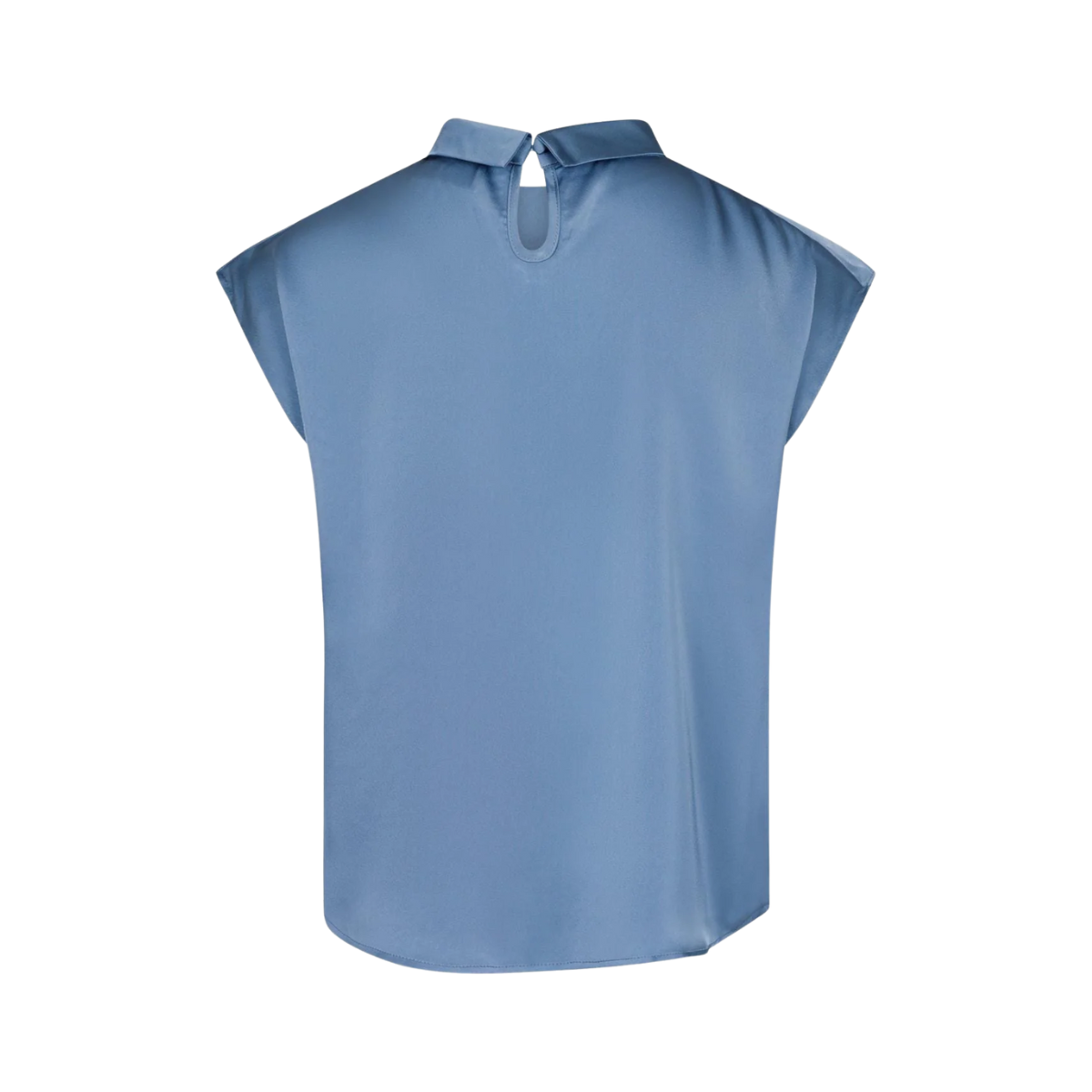 Fleur Drapy Satin Blouse - Dusty Blue