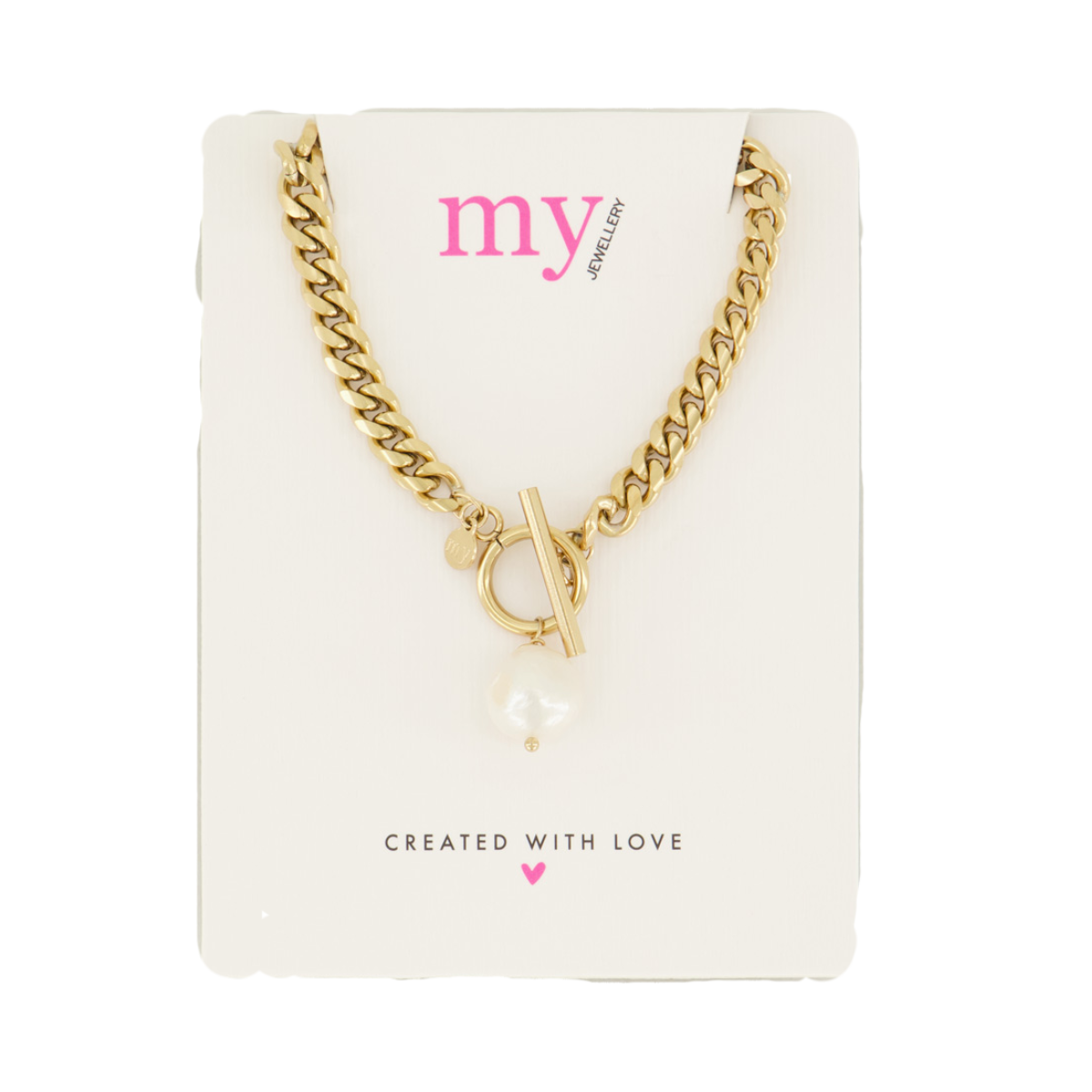 Necklace Switch With Pearl - Gold