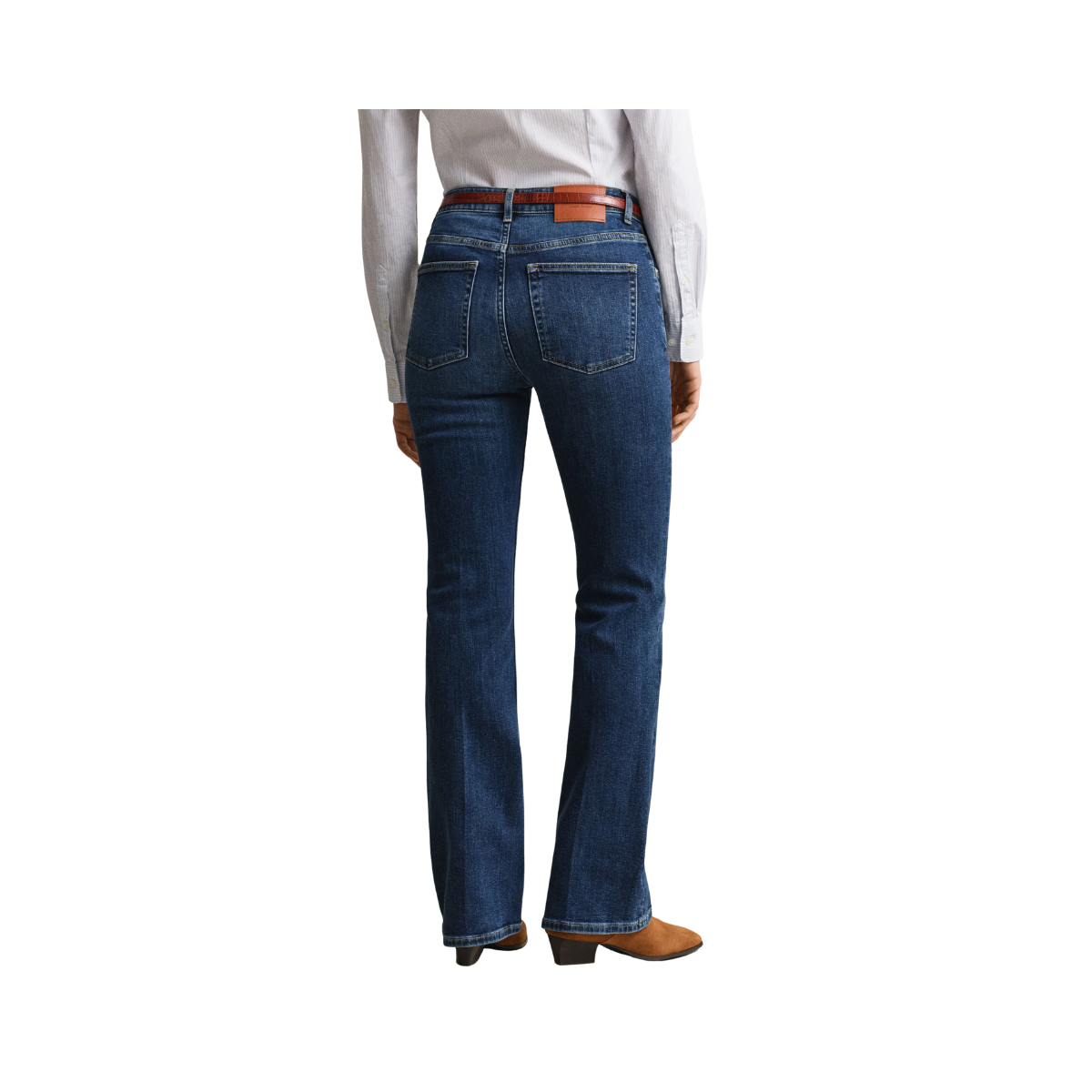 Slim Flared Jeans - Dark Blue Worn In