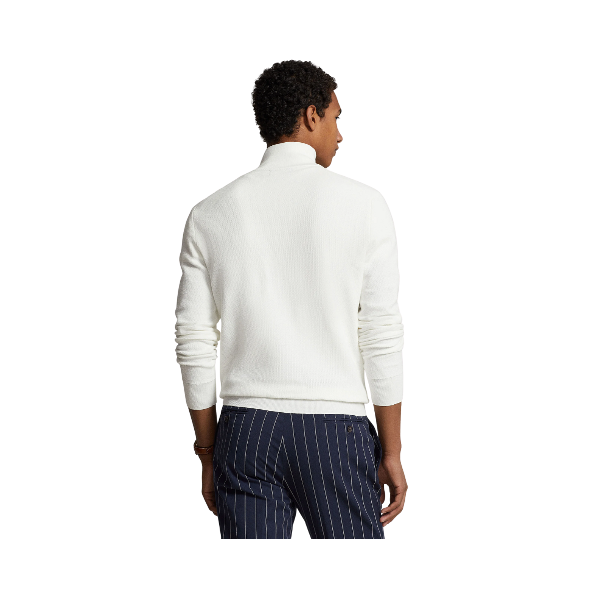 Knit Cotton Quarter-Zip Sweater - Deckwash White