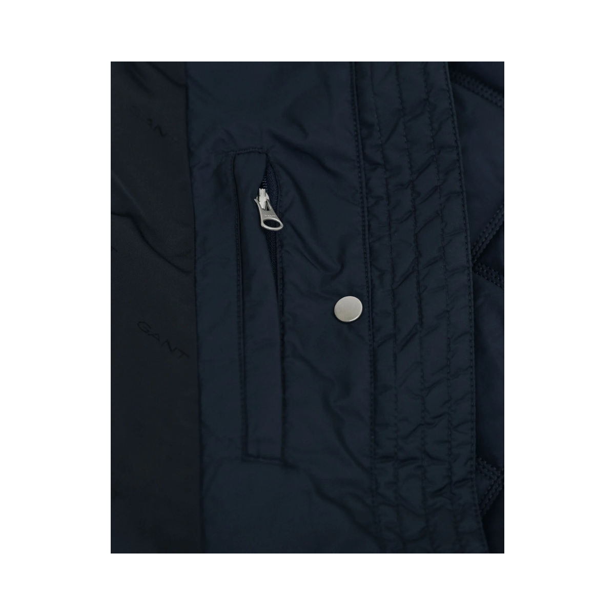 Quilted Coat With Cord Trim - Evening Blue