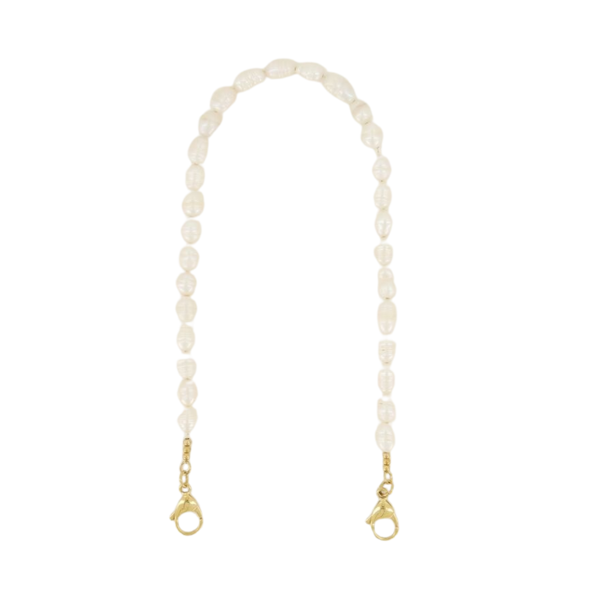 Phone cord pearls short - 1200 Gold