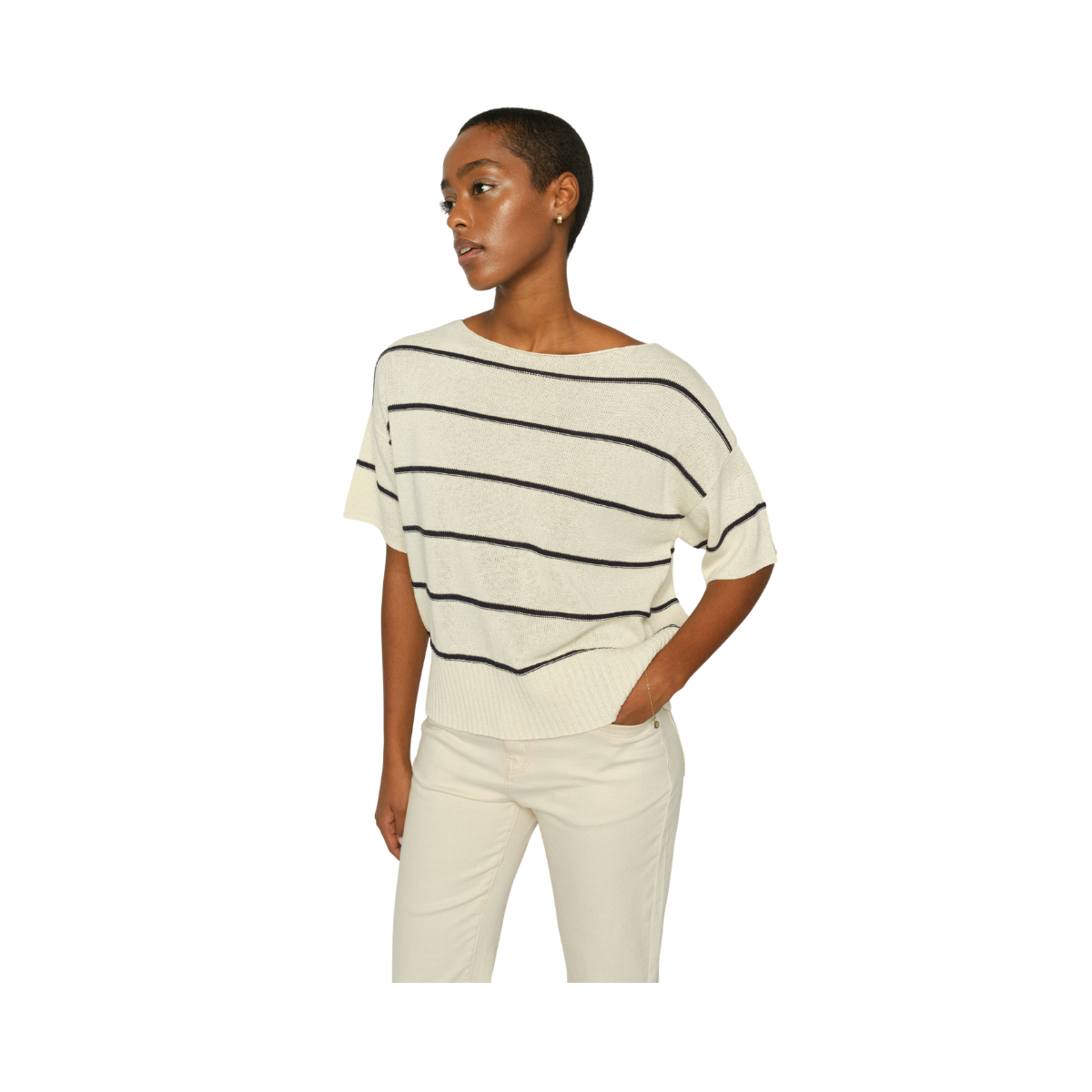 MMArlen Paper SS Knit - Ecru