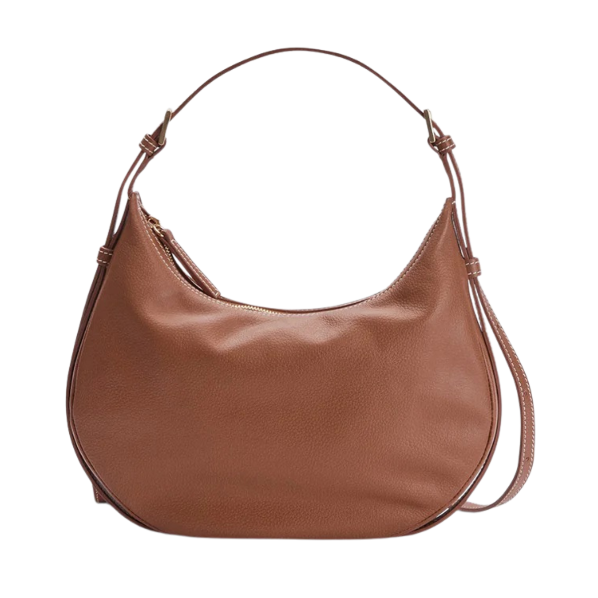 Liveri Leather Small Hobo Bag - 1043 Brandy