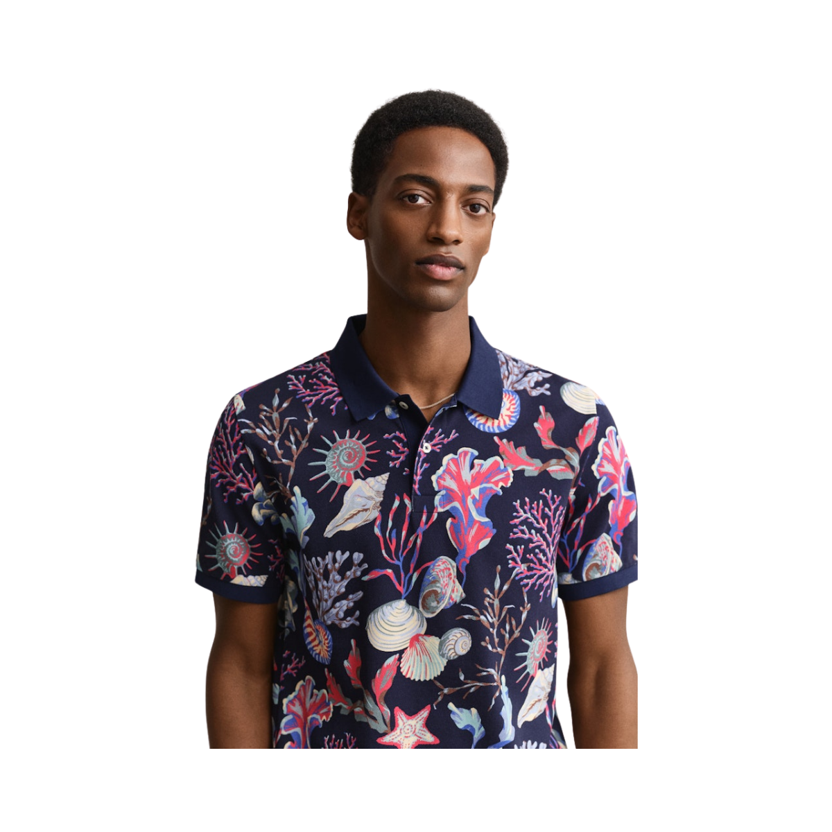 Printed SS Polo - Classic Blue