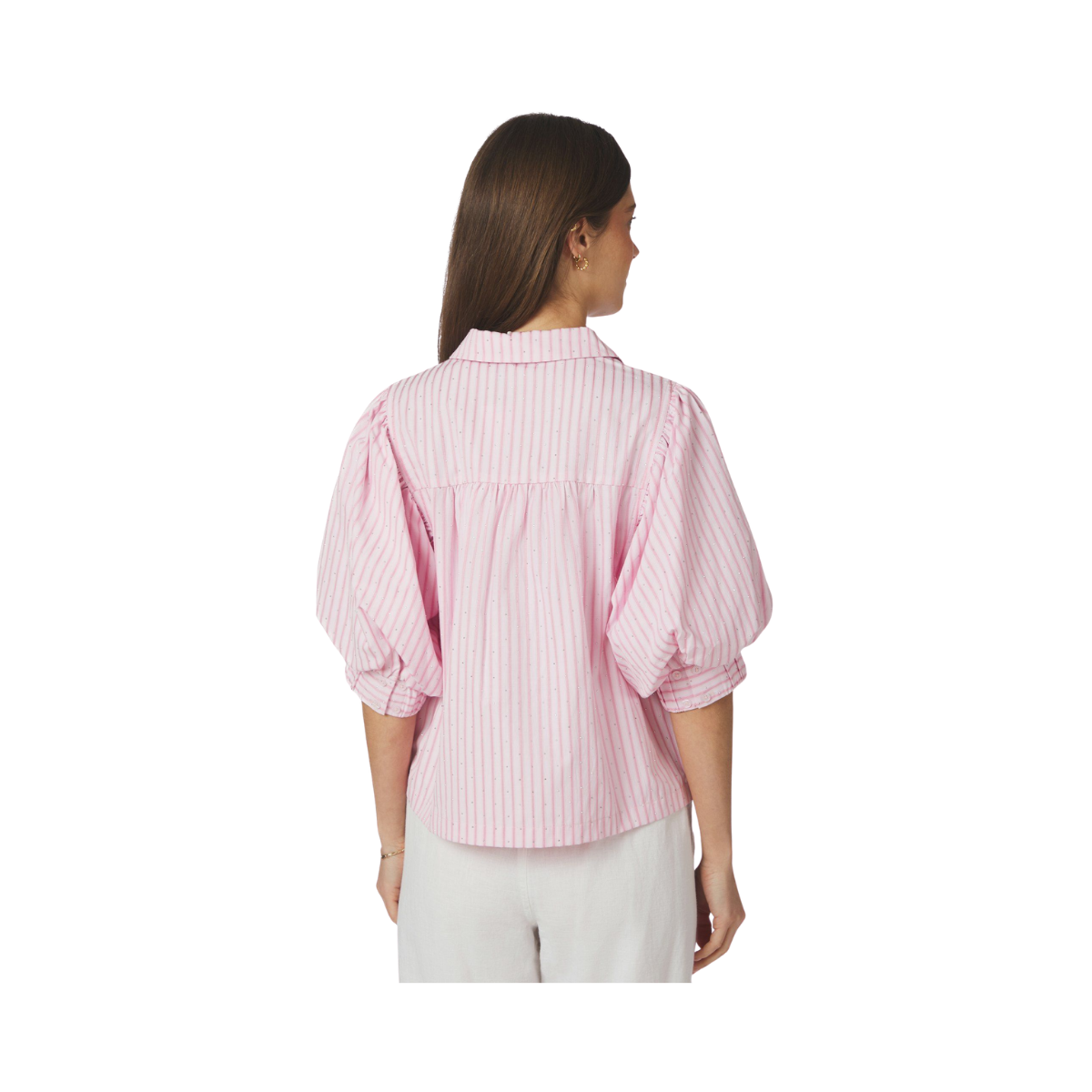 Etta Soft Stripe Stone Shirt - Light Pink
