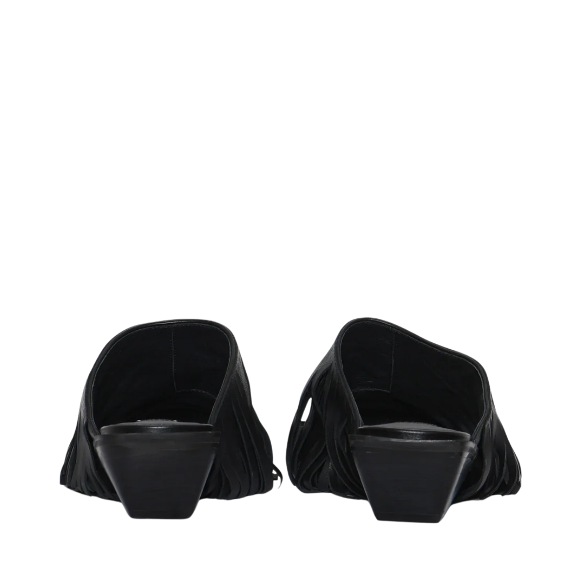 Dever Fringes Mules - Black