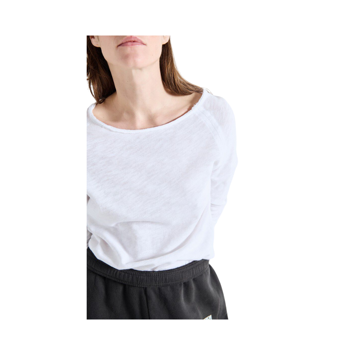 T-Shirt Droit Ml Col Bateau - Blanc