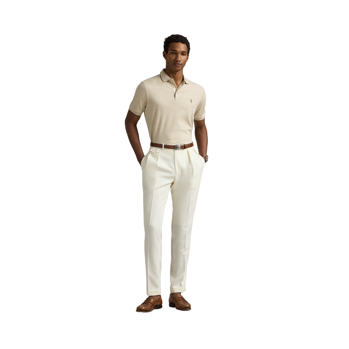 Custom Slim Fit Soft Cotton Polo Shirt - Expedition Dune Heather