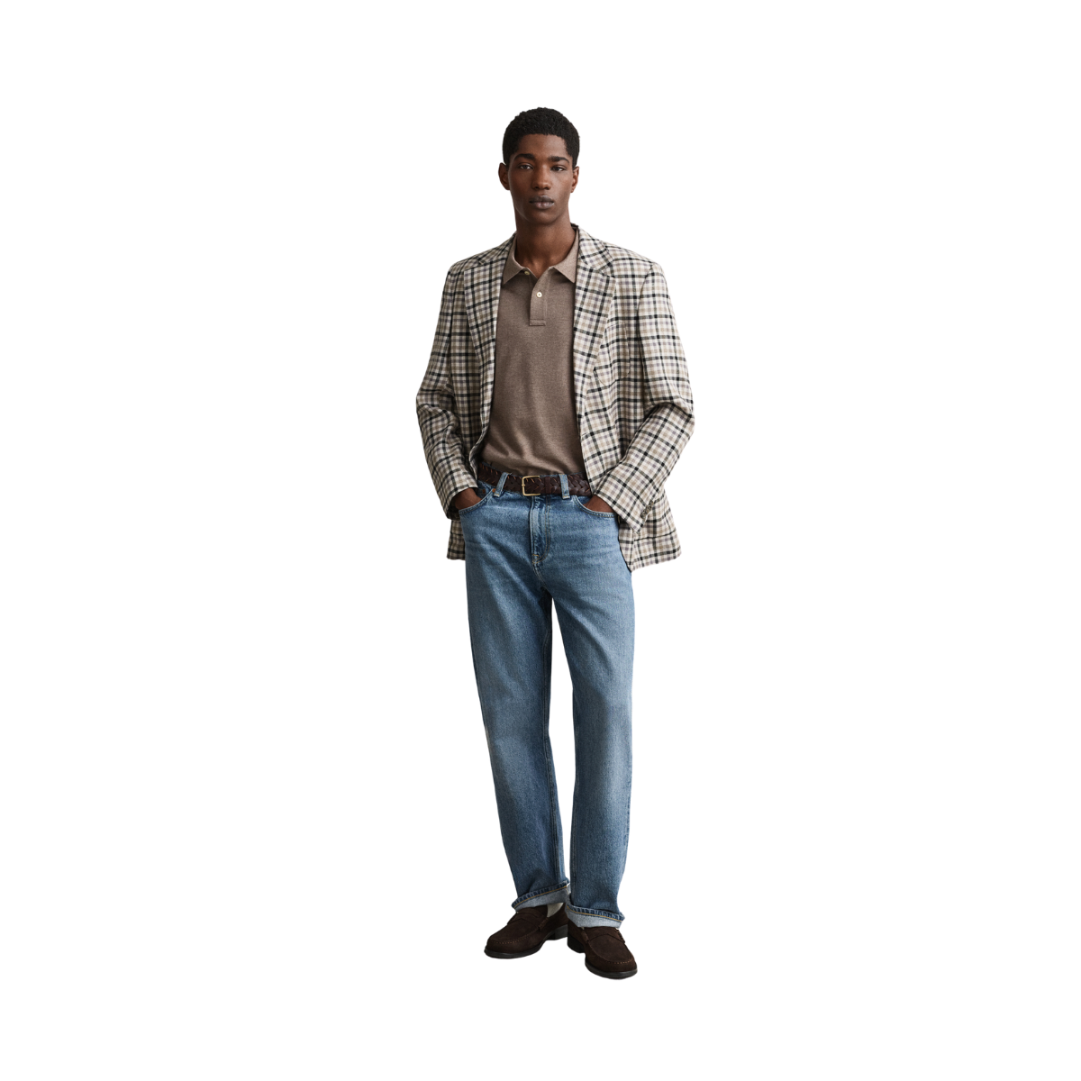 Shield SS Pique Polo - Dark Hazelnut Melange