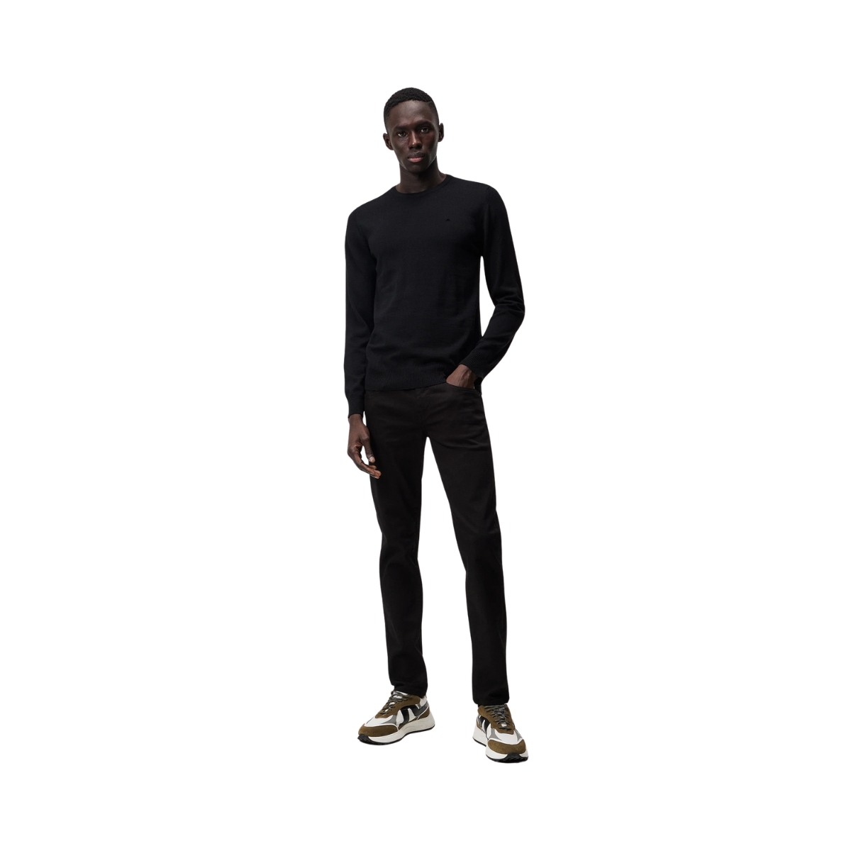 Lyle Merino Crew Neck Sweater - Black