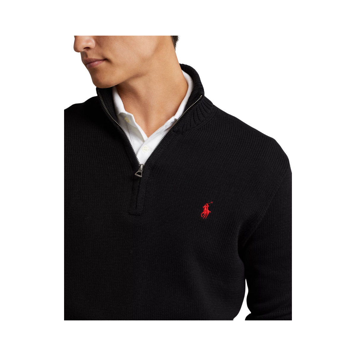 Long Sleeve Pullover - Polo Black
