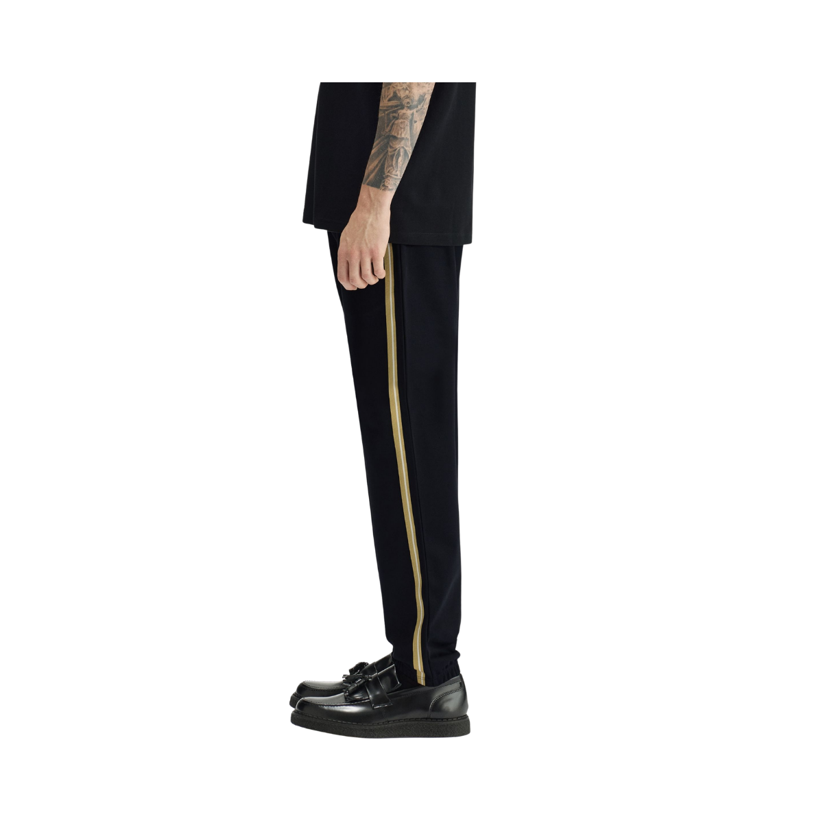Stripe Tape Track Pant - Black/Champagne