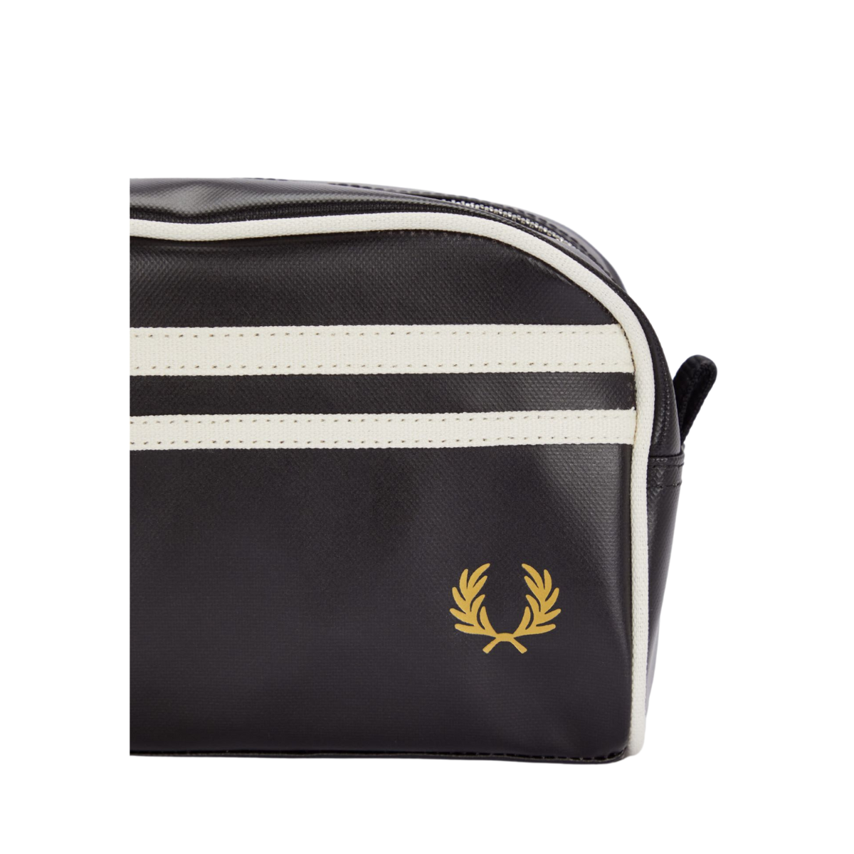 Coated Polyester Wash Bag - Black/Ecru