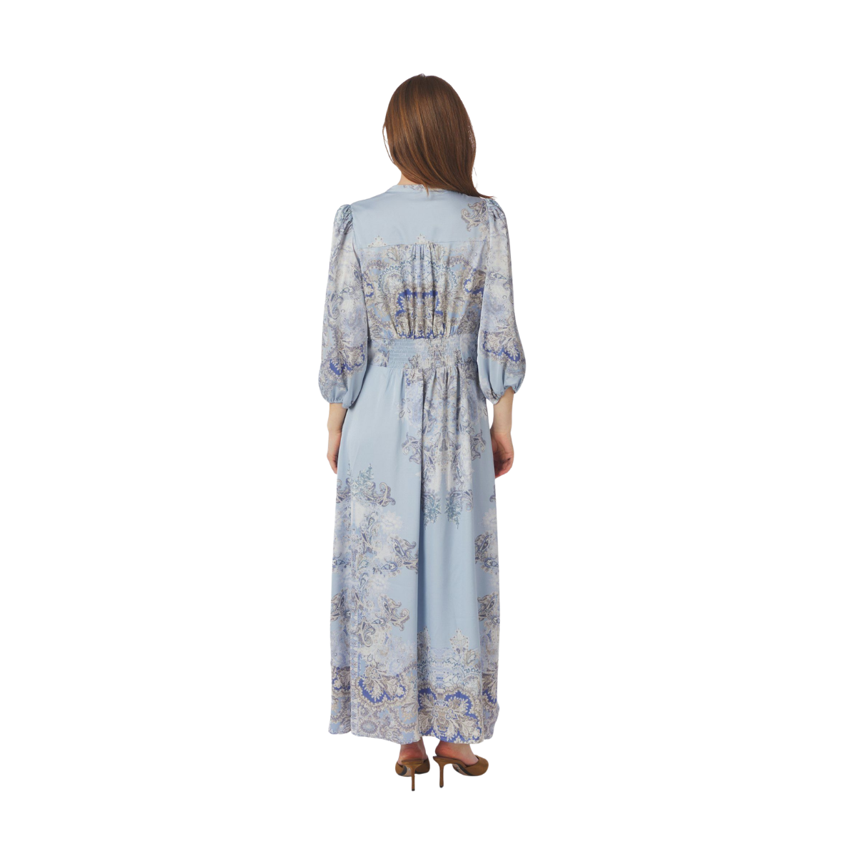 Stellar Artist Paisley Dress - Light Blue
