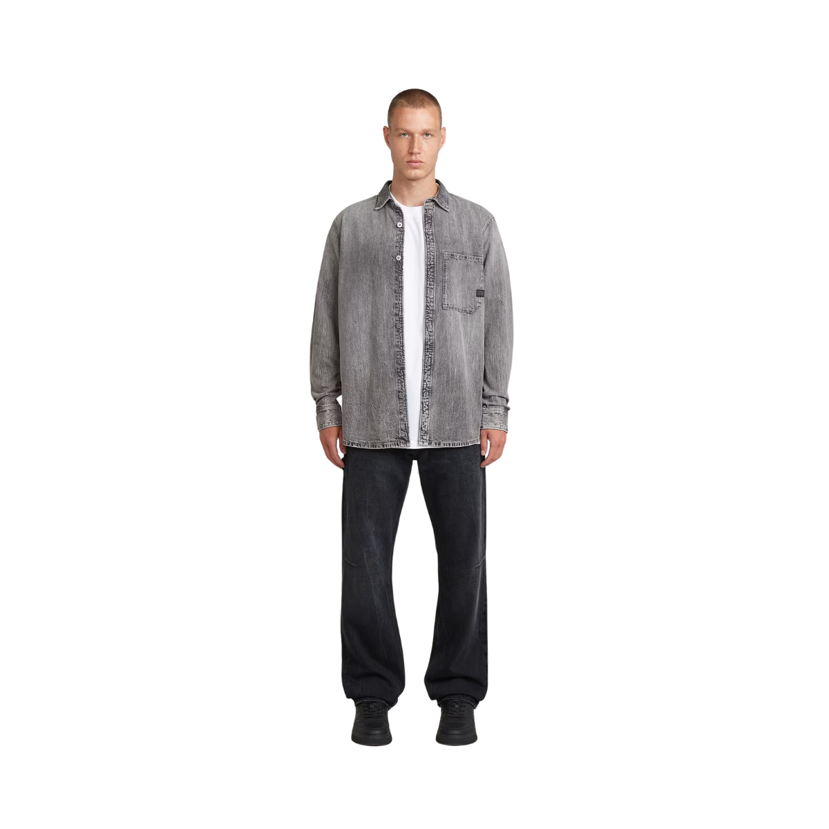 Regular 1-pkt Shirt - Sun Faded Oyster Shell