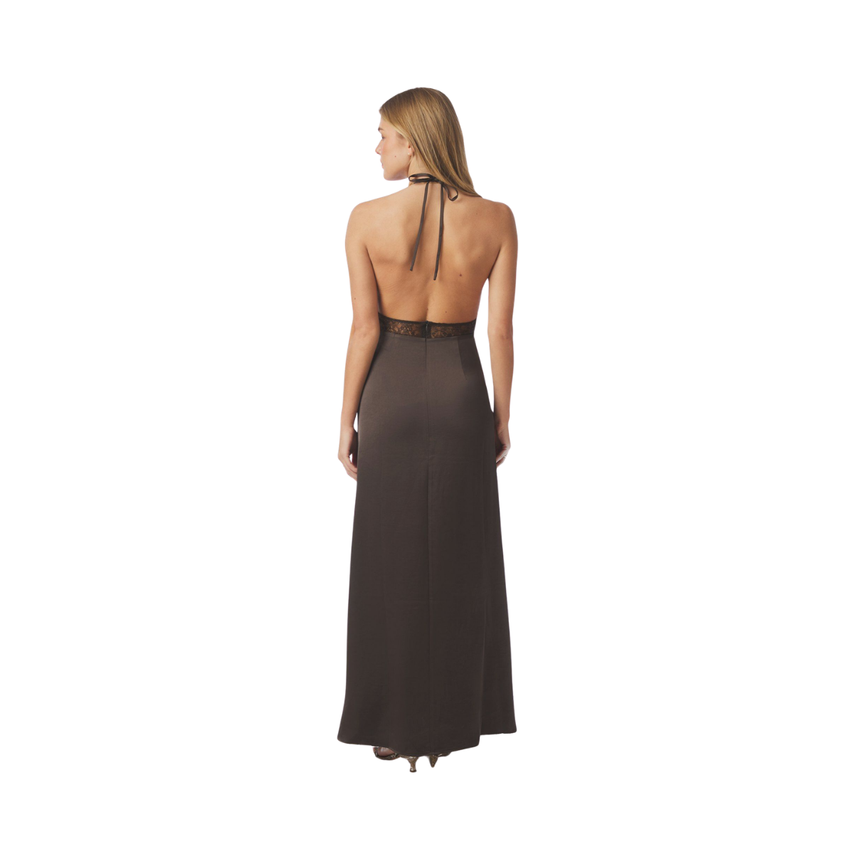 Jasine Heavy Sateen Dress - Dark Brown