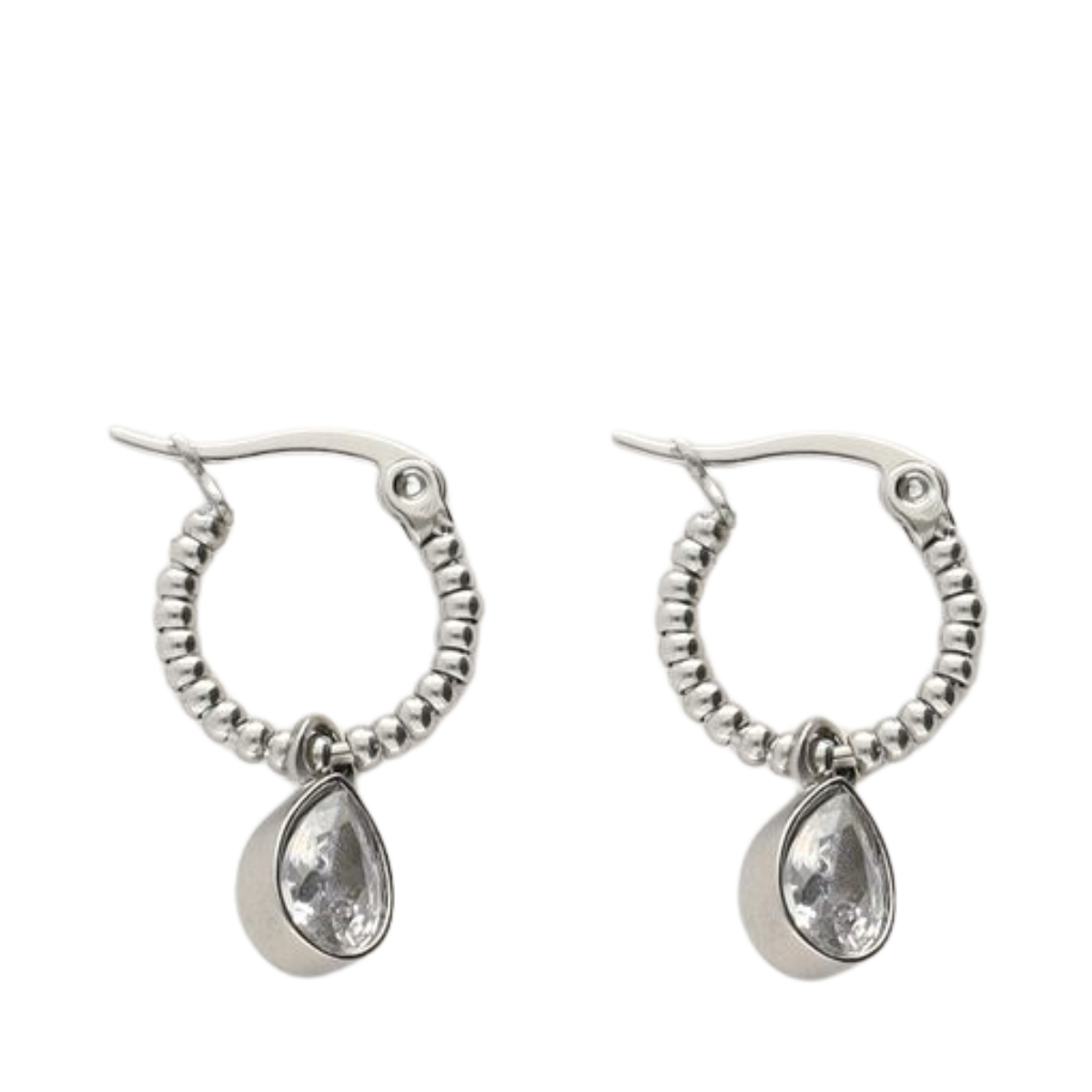 Earring Drop Stone - Silver