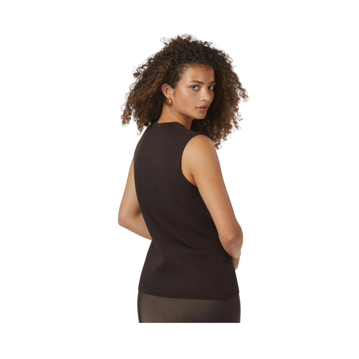 Sway Smooth Knit Waistcoat - Dark brown