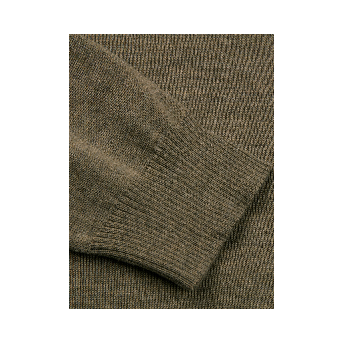 Sweater Knitted Half Zip Merino - Green