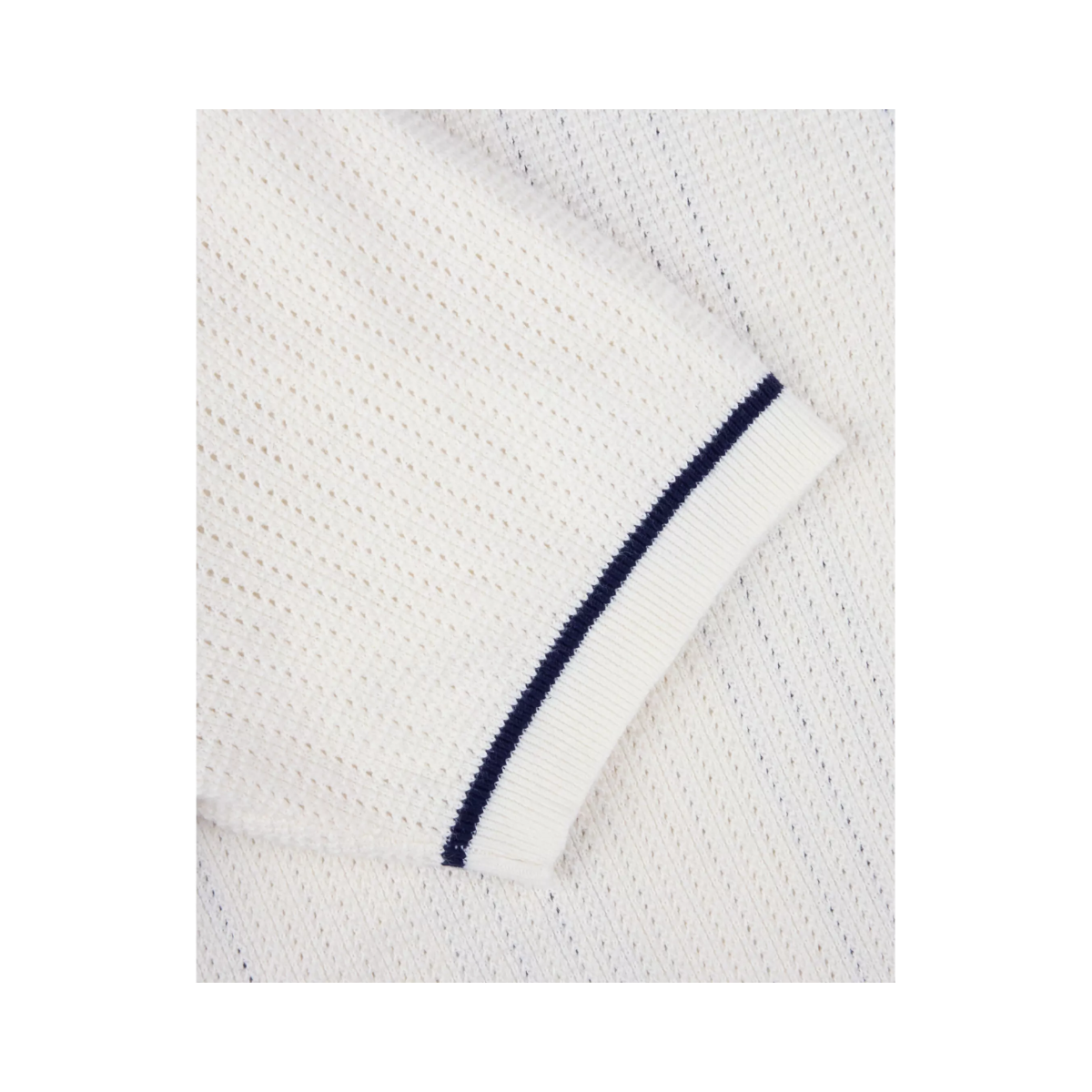 Polo Shirt Knitted Stripe - Offwhite Stripe