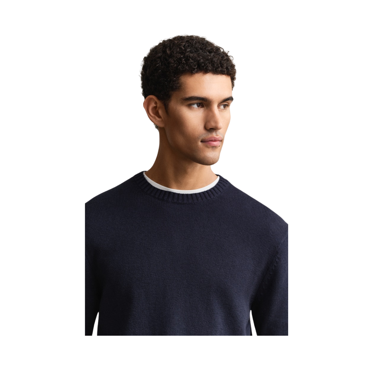 Cotton Blend C-Neck - Evening Blue