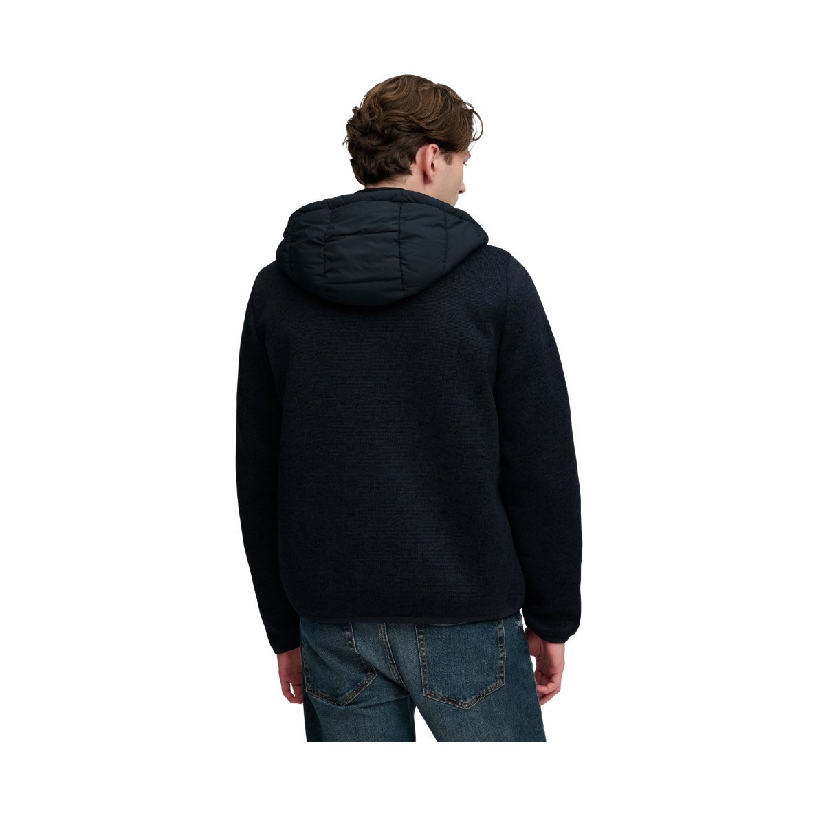 Hooded Storm Knit Hybrid Jkt - Eclipse Navy