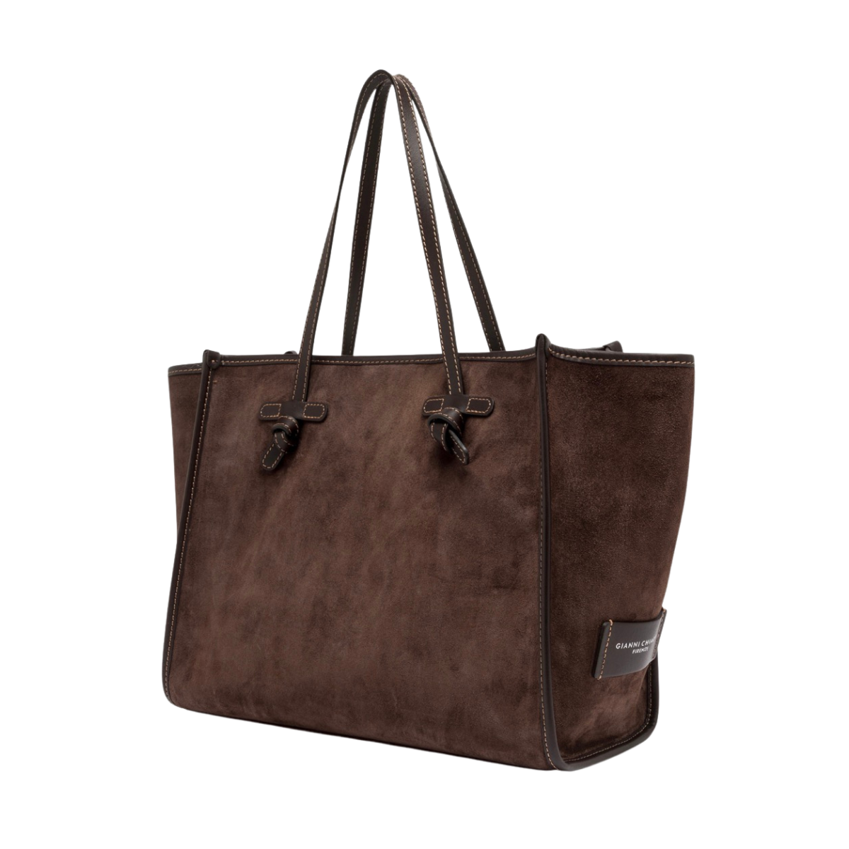 Marcella Suede Shopping Bag - Espresso