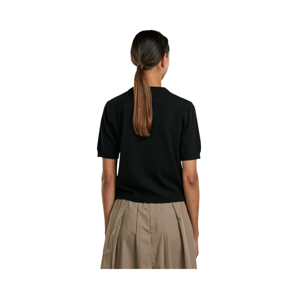 Janet Short Sleeve Knit - Black