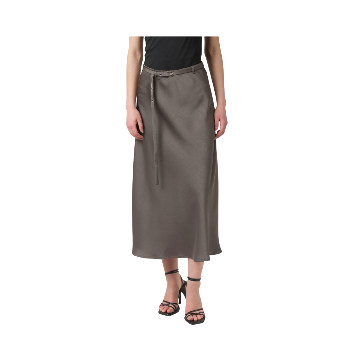 Innell Heavy Sateen Skirt - Warm Grey