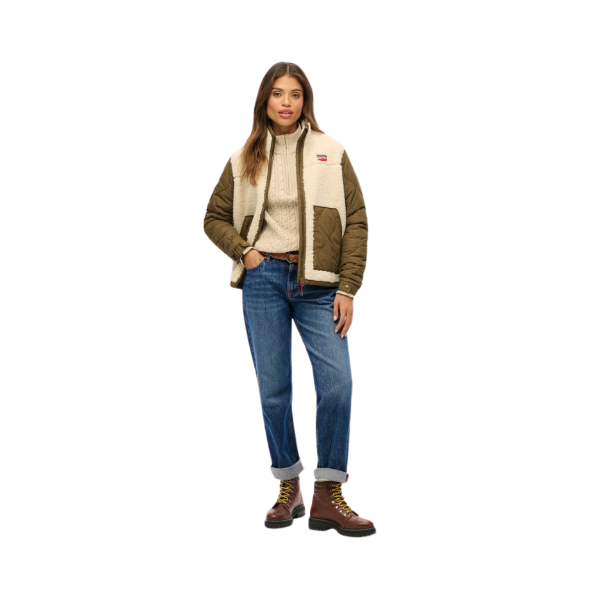 Fleece Hybrid Jacket - 1LG Oatmeal Beige