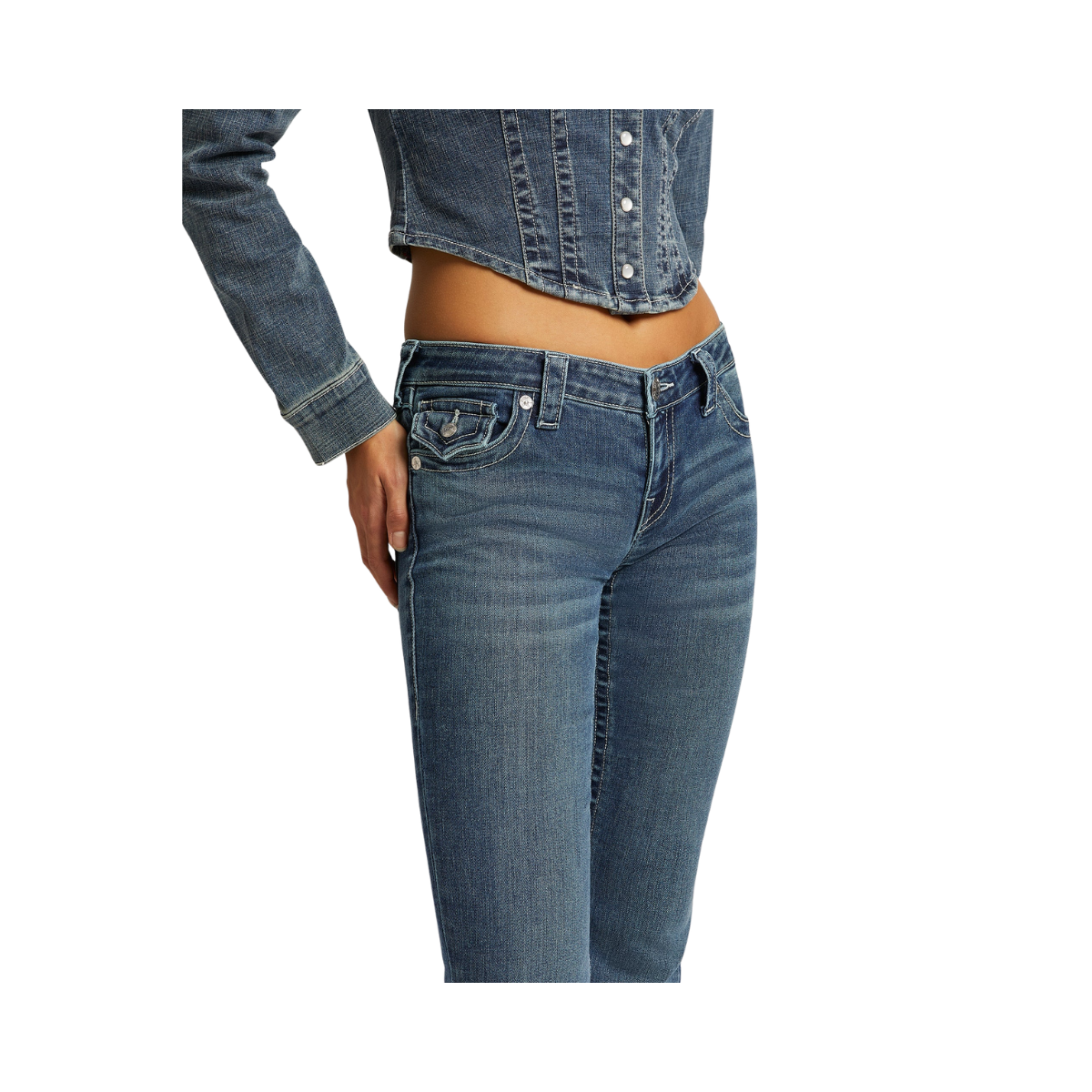 Joey Low Rise Flap - Dark Wash