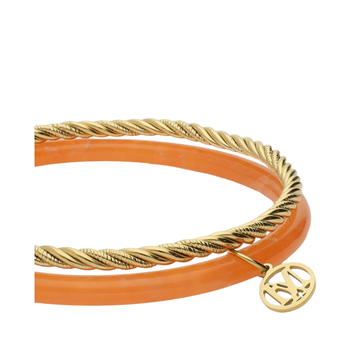 Bangle Set Thin Orange - Gold