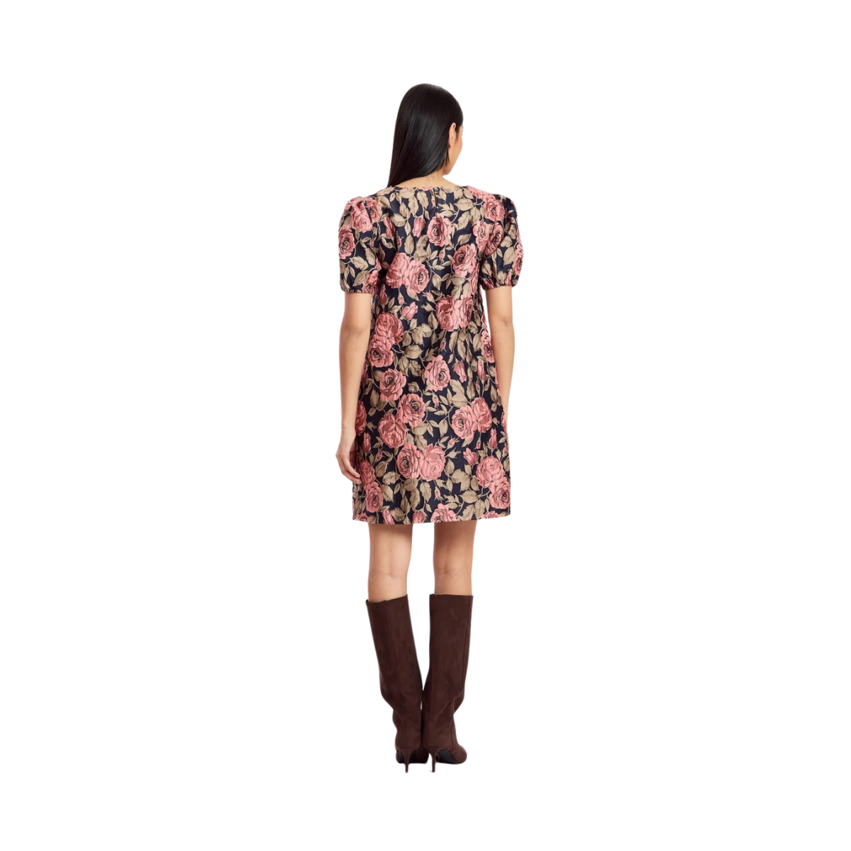 Puffy Dress - Rose Print