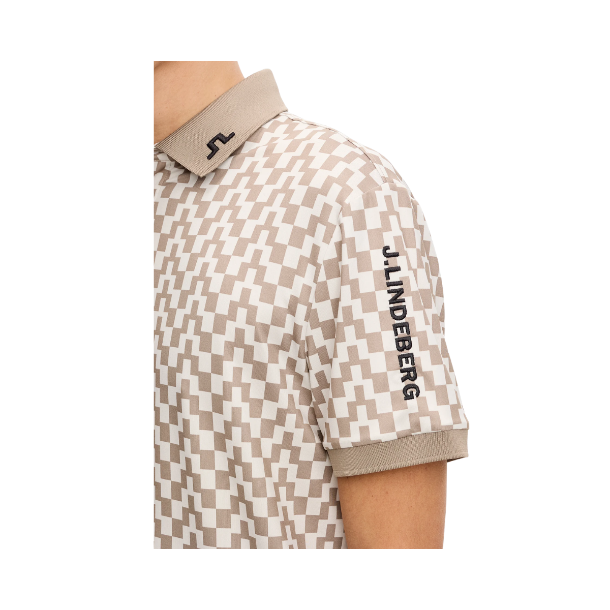 Tour Tech Print Polo - Bridge Stack Brindle M