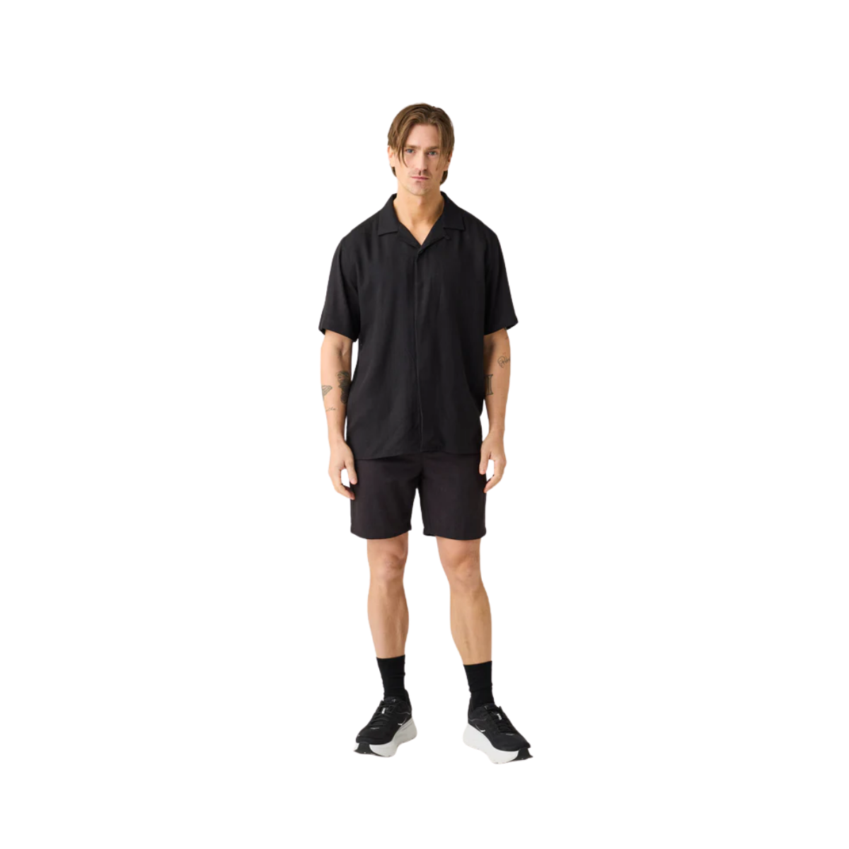 Linen-Mix Shirt - Black Jet