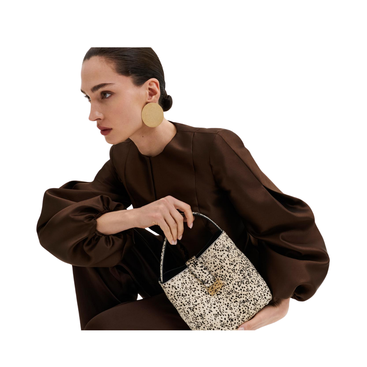 Vendela Balloon Sleeve Blouse - Dark Brown