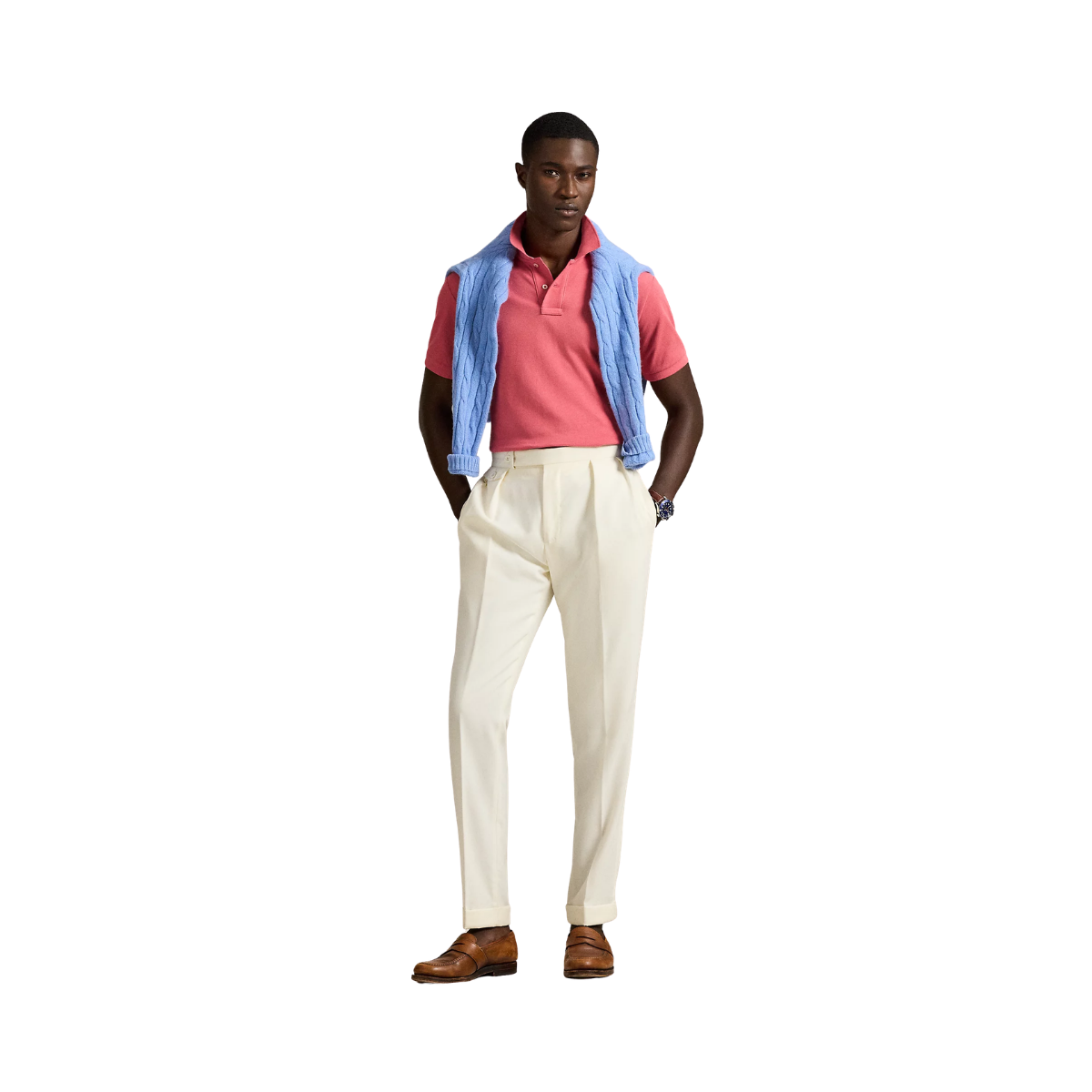 Custom Slim Fit Mesh Polo Shirt - Red Sky
