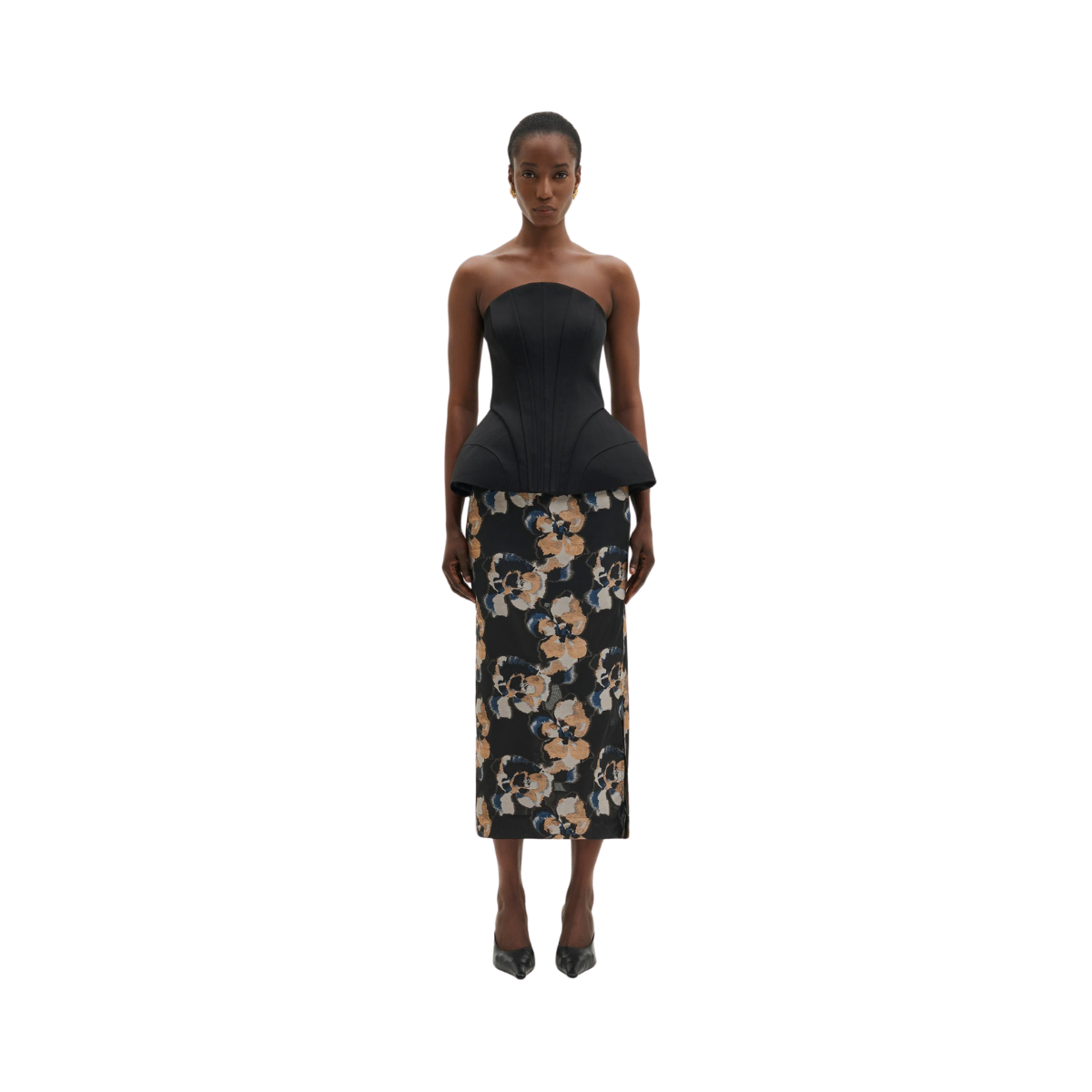 Sanna Midi Skirt - Dark Blooms