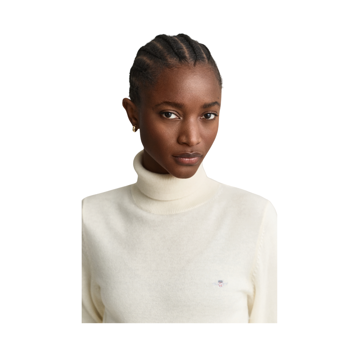 Wool Cotton Turtleneck - Cream