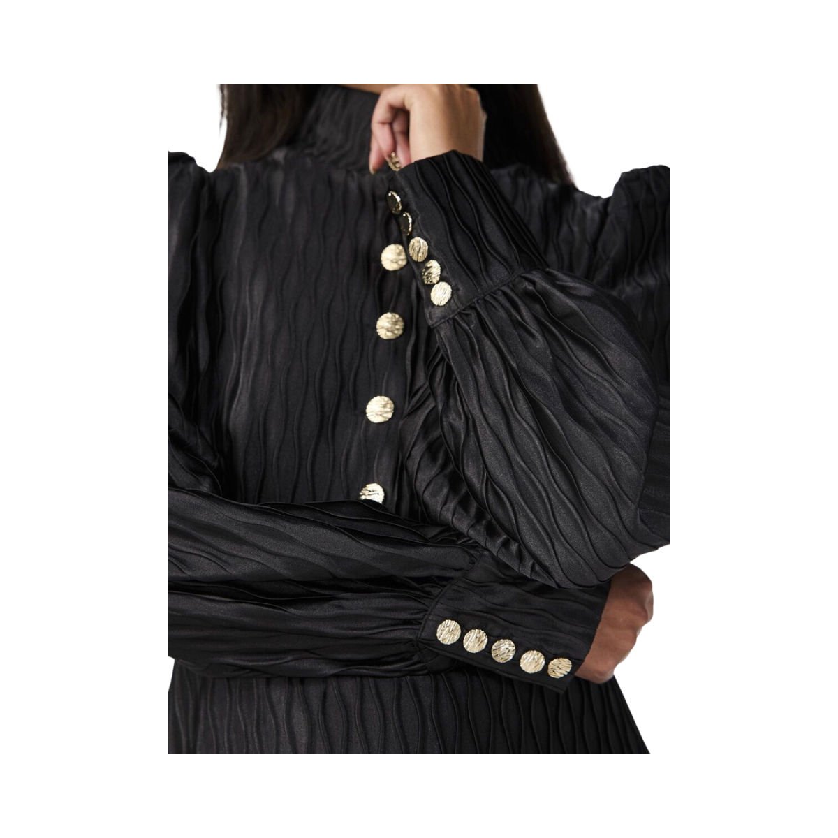 YASRipple LS Dress - Black