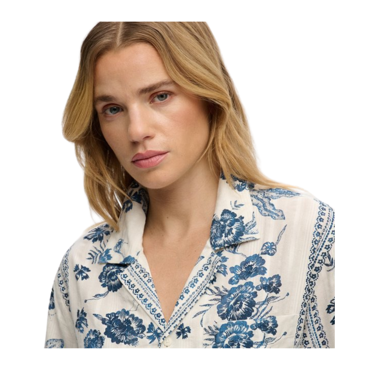 Beach Printed S/S Shirt - Jeane Floral Cream