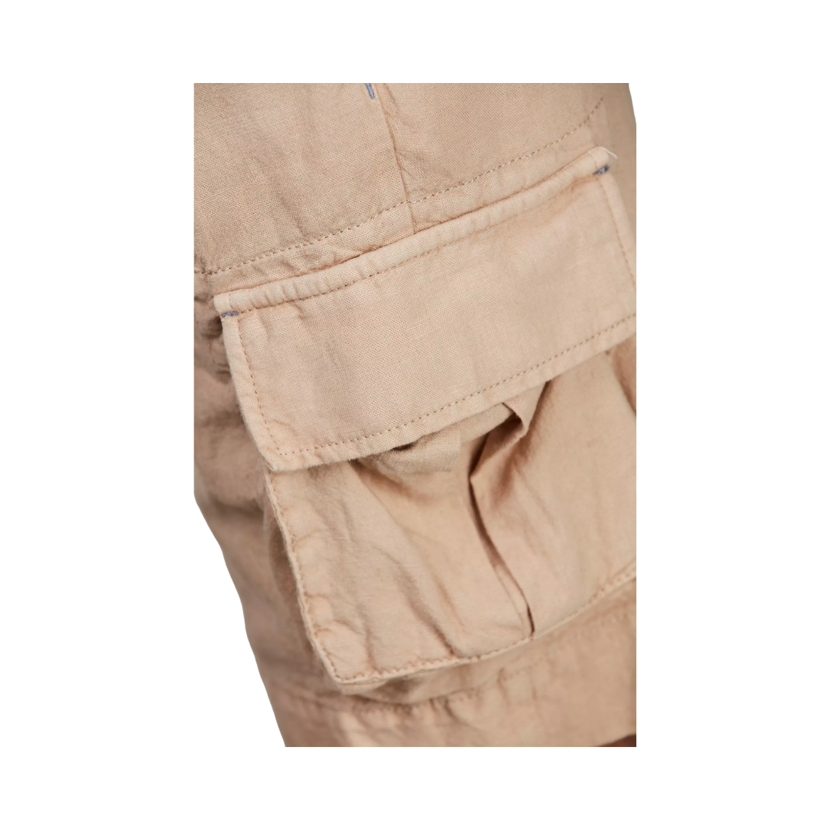 Cotton/Linen Cargo Shorts - Beige