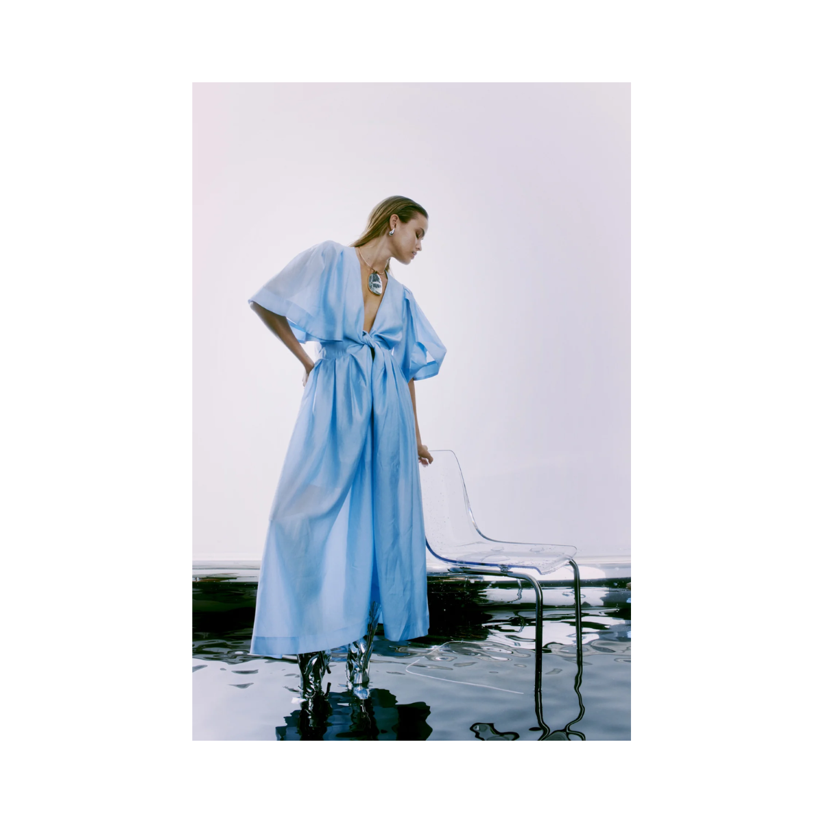 CMMOLLY-DRESS - Cashmere Blue
