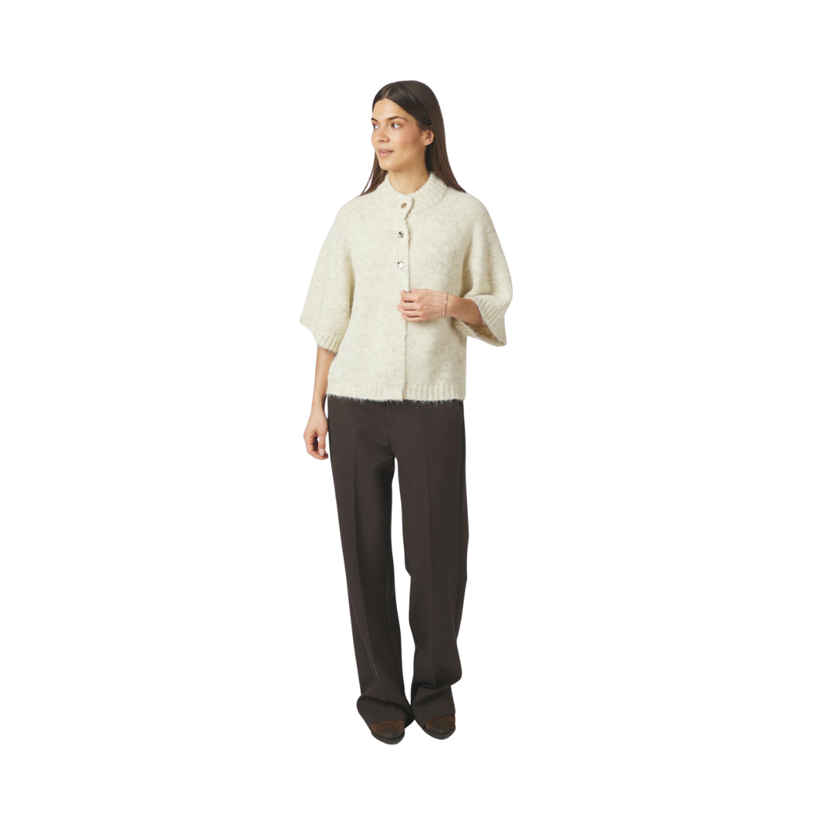 Benuta Fluffy Knit Cardigan - Ivory