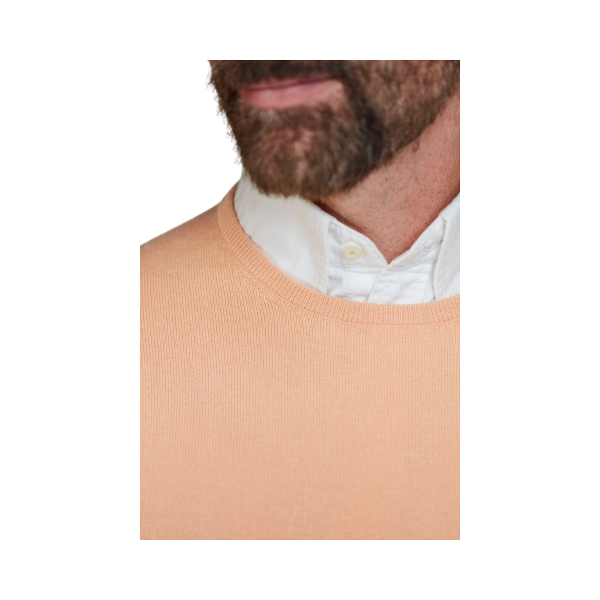 Crew Neck Knit E-Patch - Light Orange