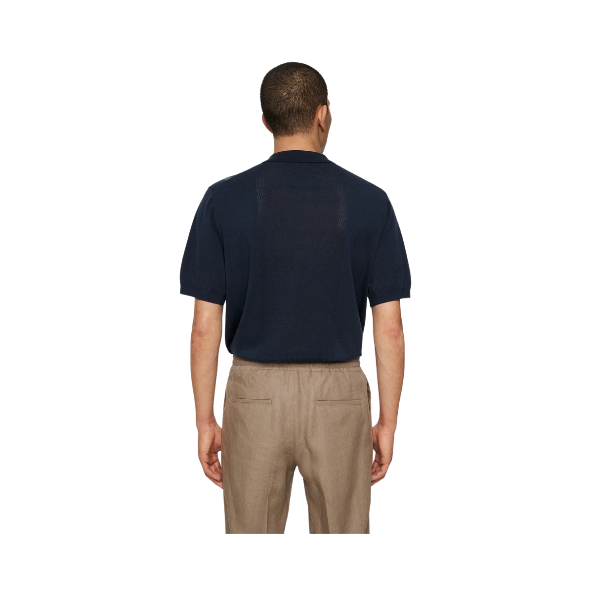 Reymond Stripe Knit Polo - JL Navy