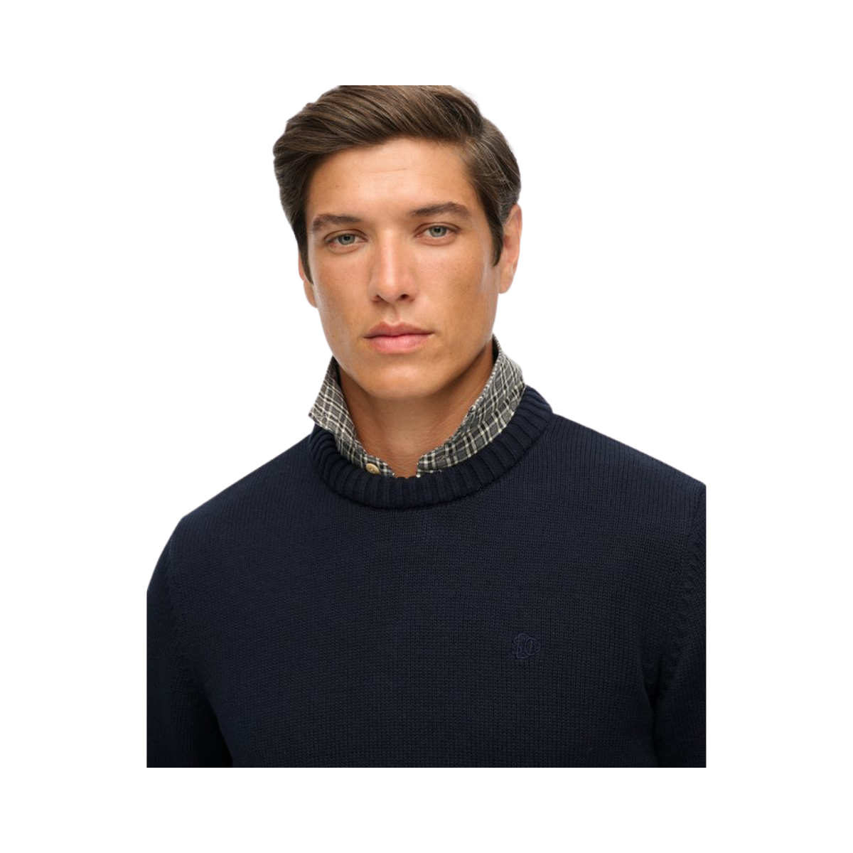 Preppy Cotton Jumper - Navy